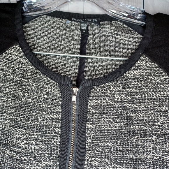 Eileen Fisher Tweed Black And Gray Jacket - Picture 3 of 14